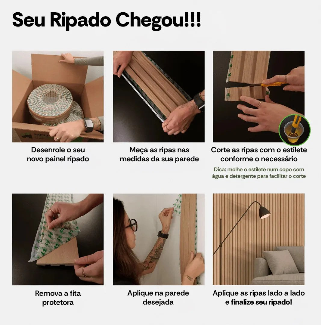 Ripado autocolante aplicado